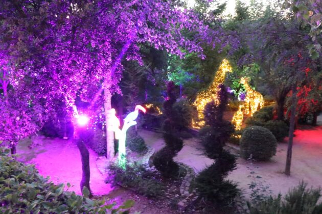 El Bosque Encantado de noche, Jardín Botánico en San Martín de Valdeiglesias. Jardín encantado que no puedes dejar de visitar